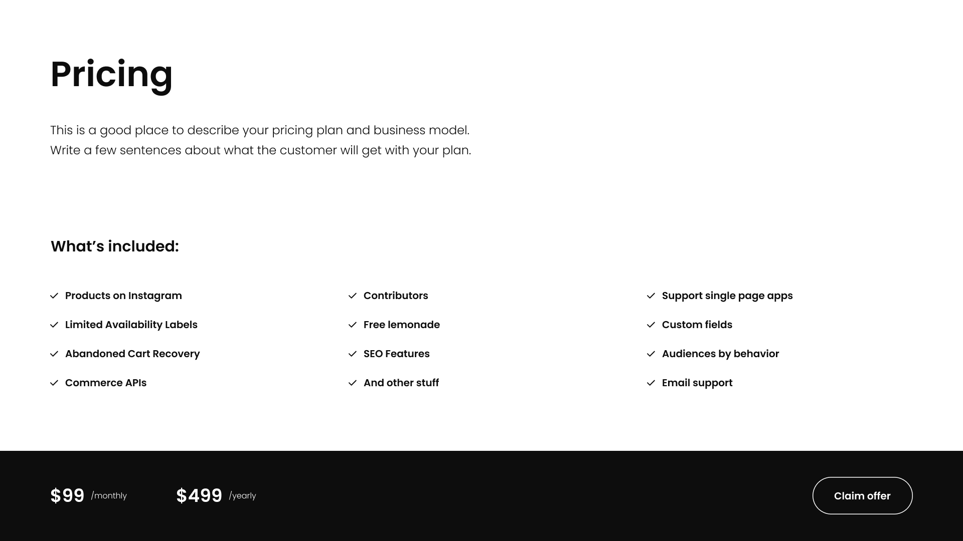 Business Model & Price Slide Templates slidddo